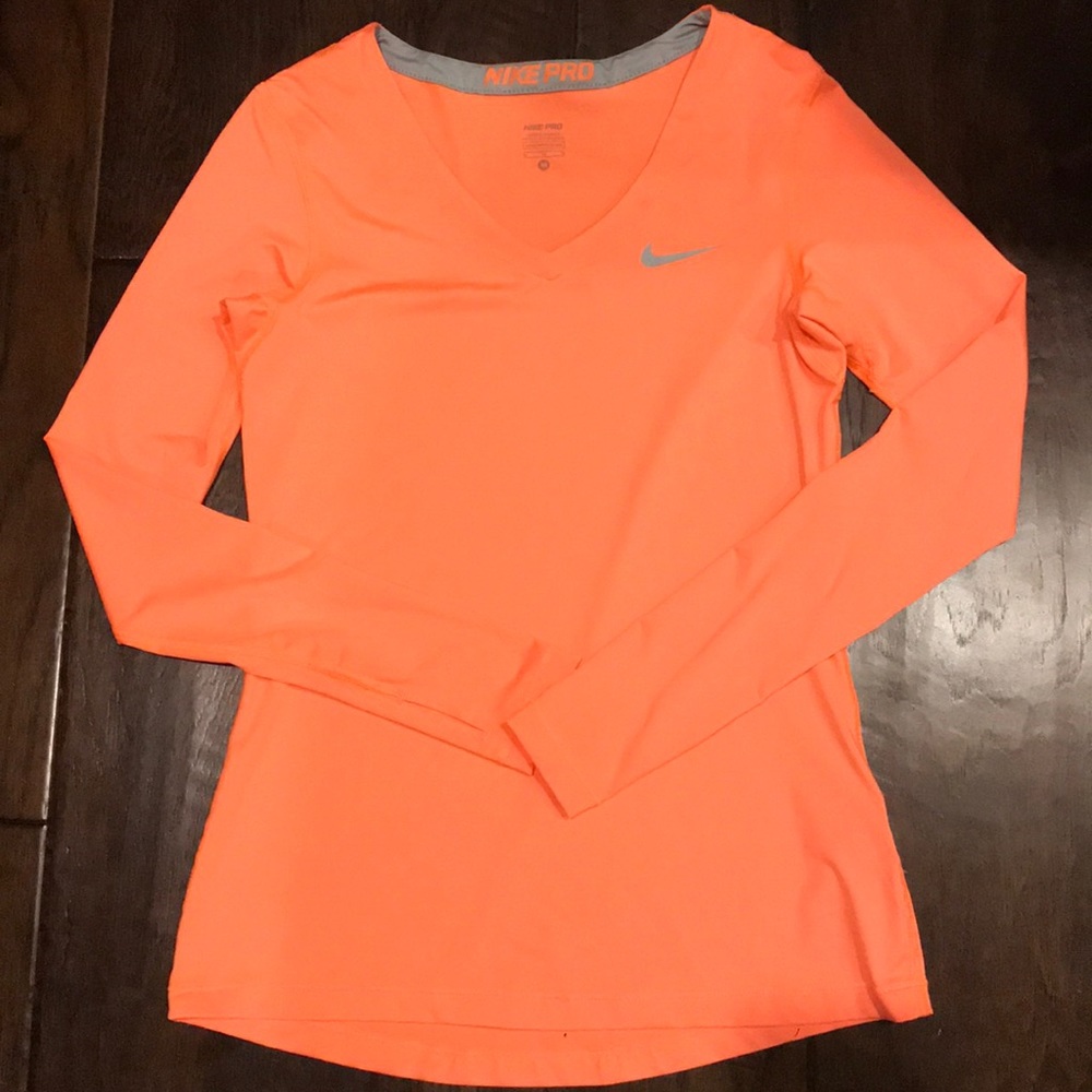 NikePro Orange Dri-Fit Workout Top